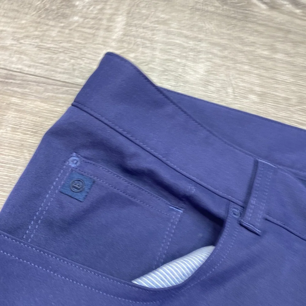 Peter Millar Pants Mens 33x32 Blue Stretch Chino Performance Golf 5-Pocket - Picture 4 of 9